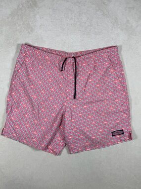 Vineyard Vines Size Medium Pink All Over Pattern Whale Print Swim Trunks